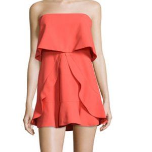 BCBGMAXAZRIA Charlot Ruffled Mini Dress in poinsettia
